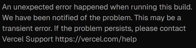 vercel deployment error
